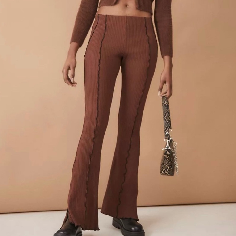 UO ribbed flare pants